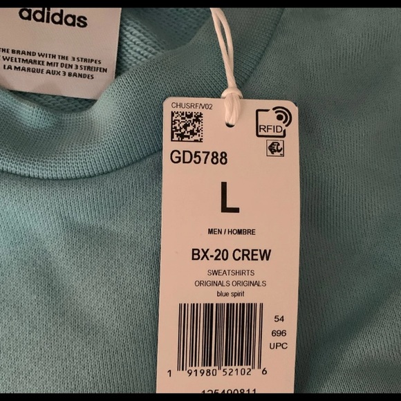 adidas Shirts | Adidas Bx2 Crewneck Blue Pullover Sweatshirt | Poshmark